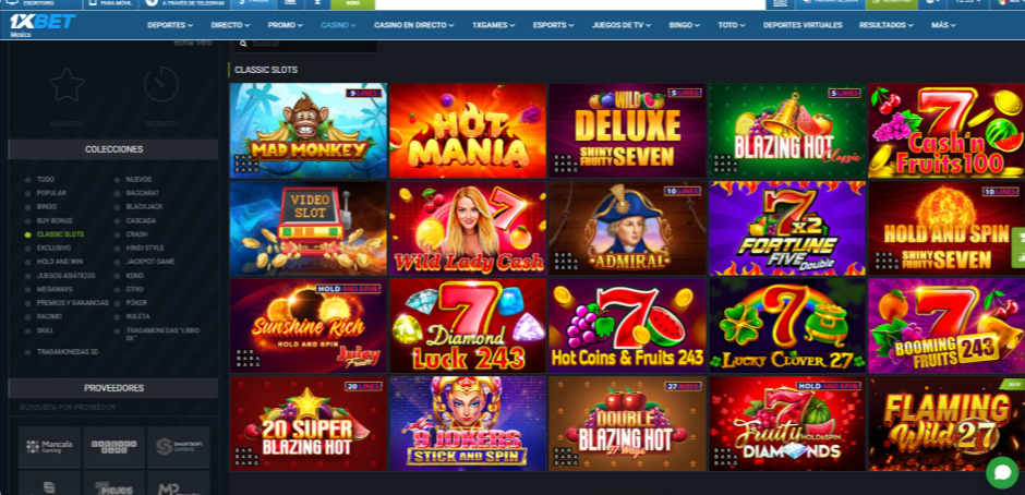 1xBet Casino juegos